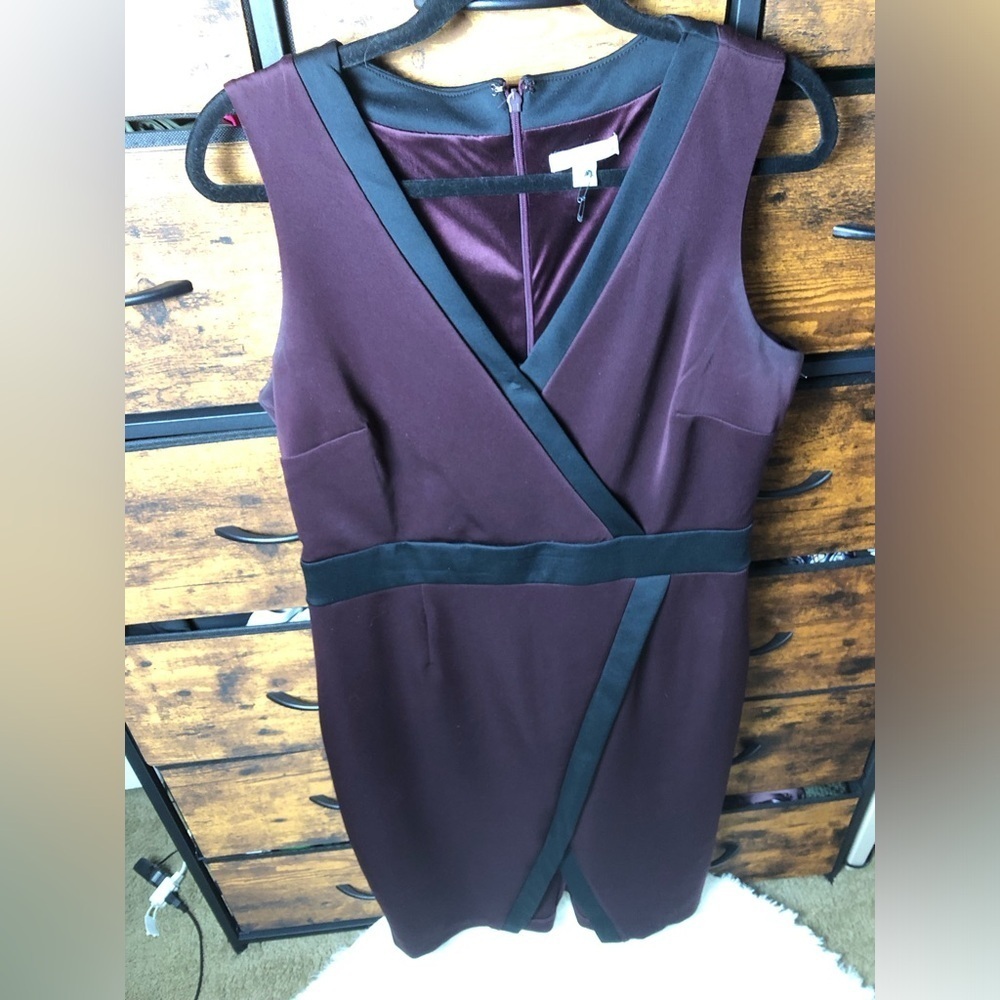 New York & Company Plum and Black Midi Dress - Picture 15 of 16
